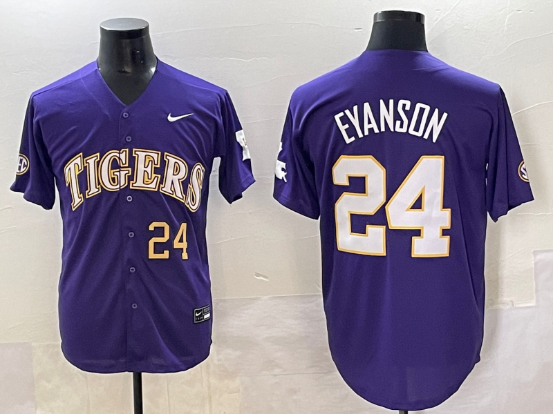 Men 2025 LSU Tigers #24 Eyanson blue Joint Name Nike NCAA 2025  Jersey style 3->ncaa teams->NCAA Jersey